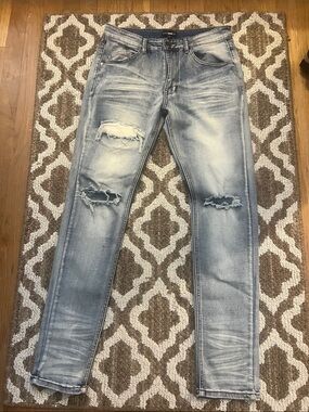 Fashion Nova Light Wash Ripped Skinny Jeans